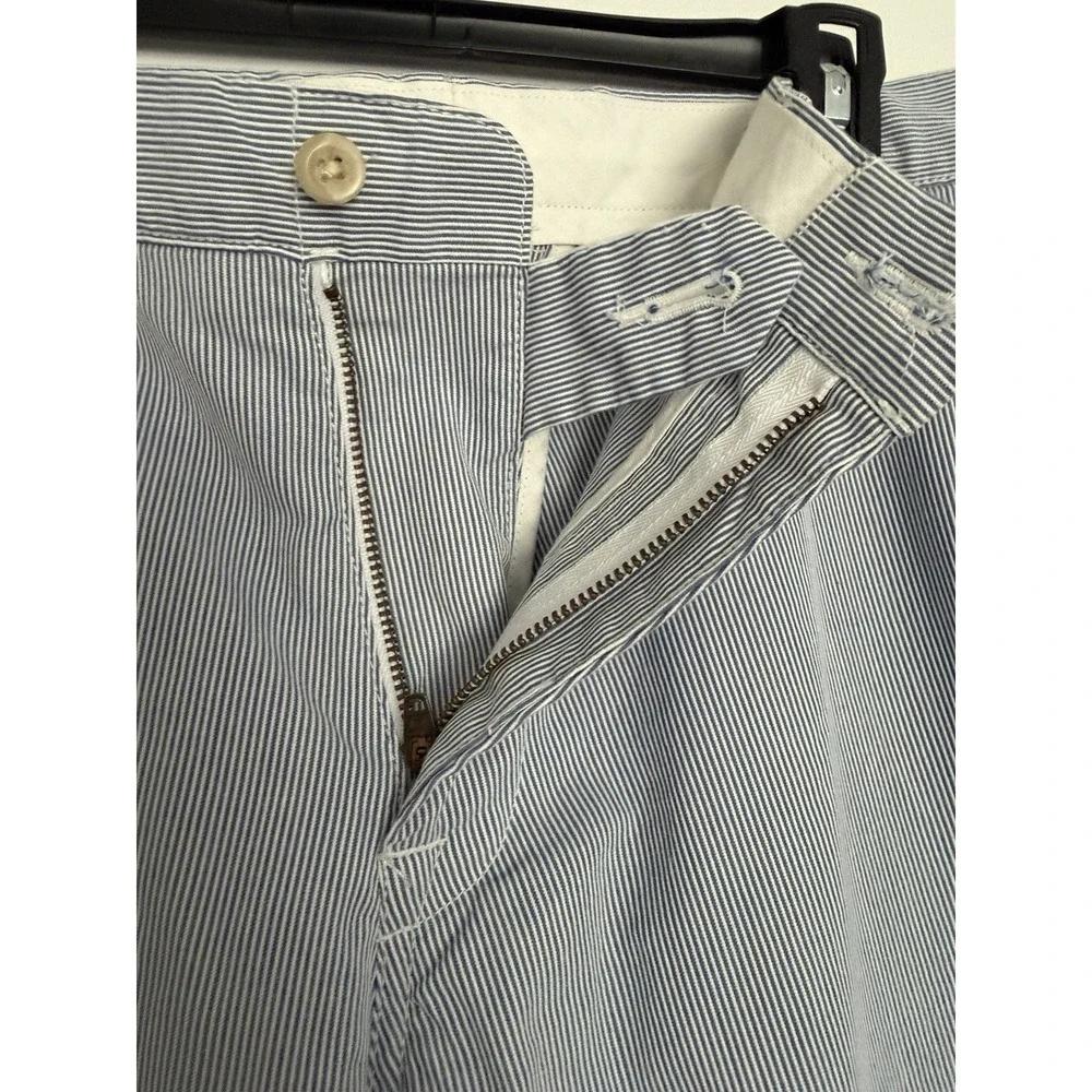 Polo Ralph‎ Lauren Men's 35x30 Slim Fit Chino Pants Blue White Pinstripe Preppy